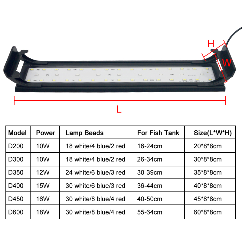 Aquarium LED Light for 16-64CM - Aquarium Plant Growth review and price