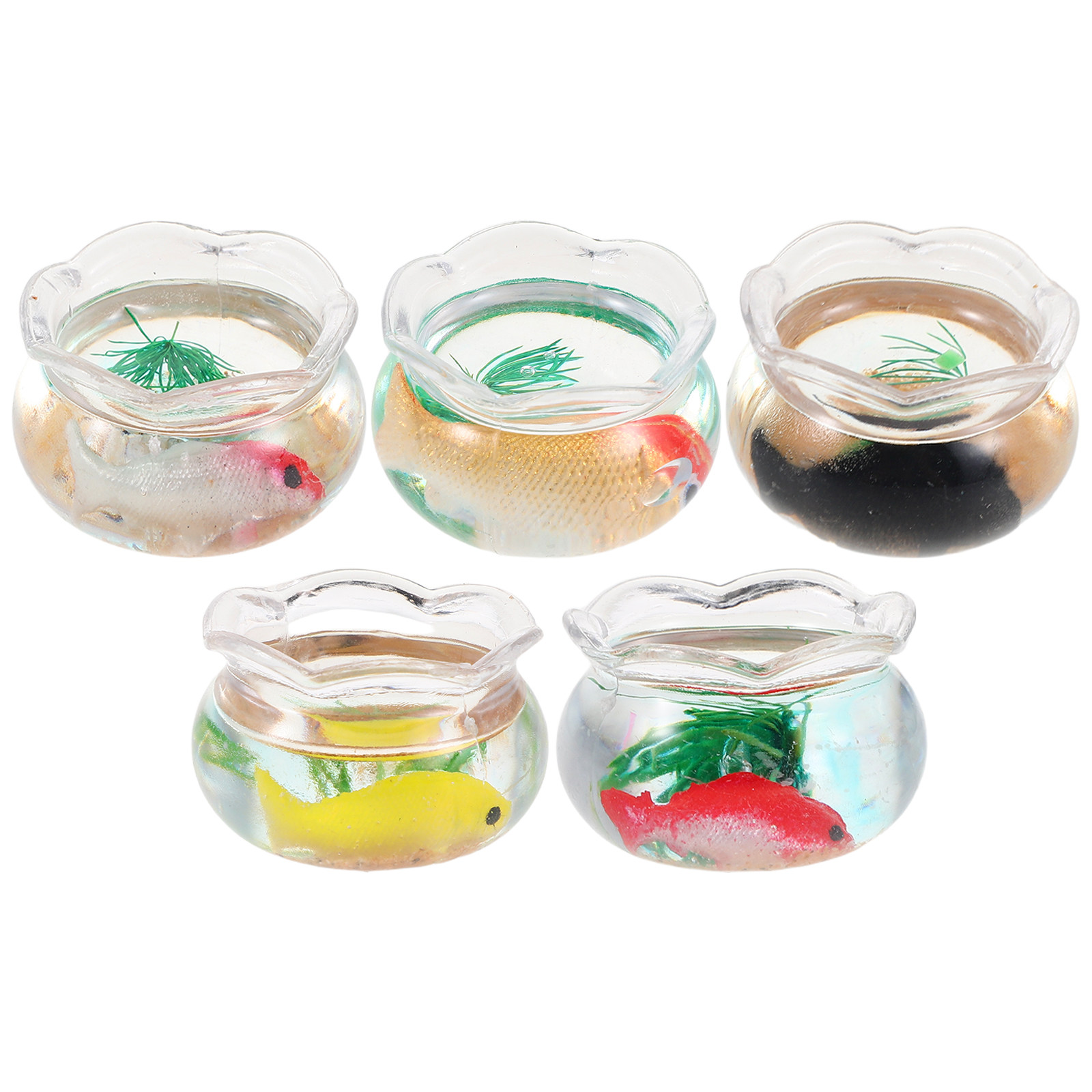 5Pcs Mini Fish Bowl Small Roun - Aquarium Planted Plants review and price